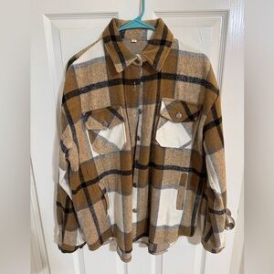 Brown flannel shacket